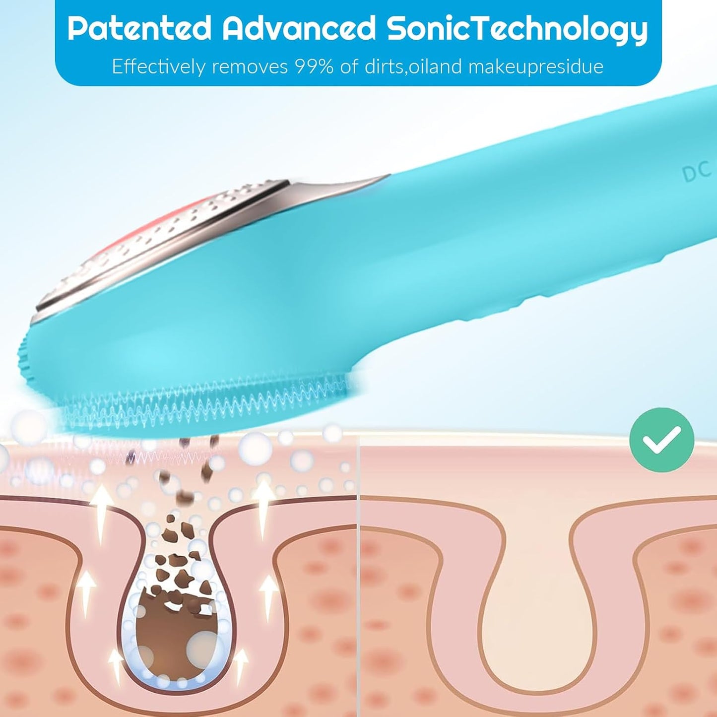 Landmore Silicone Face Scrubber, Waterproof Facial Cleansing Brush