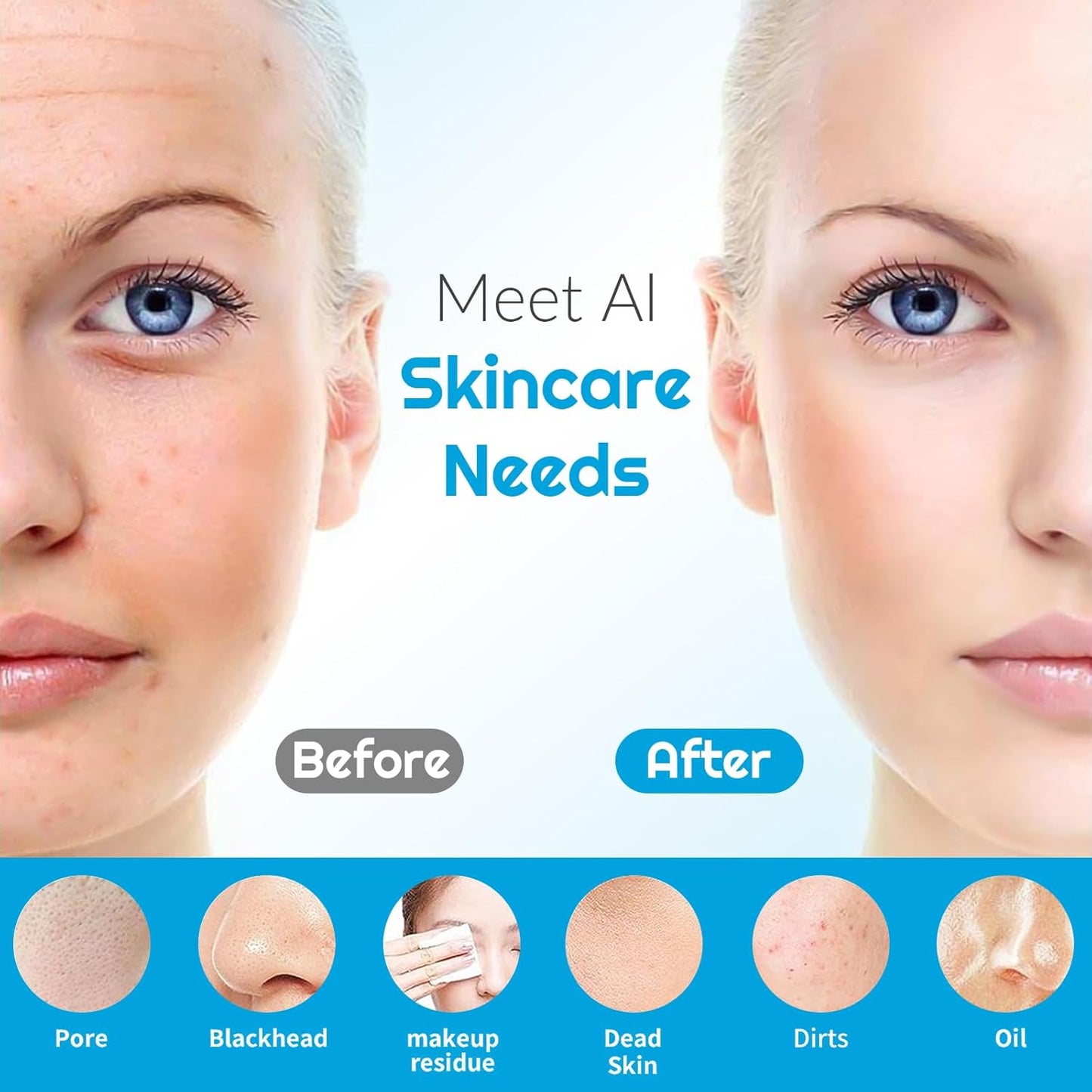 Landmore Silicone Face Scrubber, Waterproof Facial Cleansing Brush